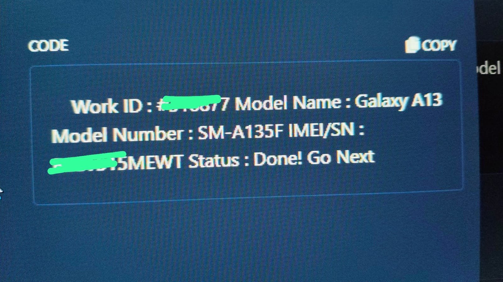 Samsung A13 FRP Done✅  By IMEI Service