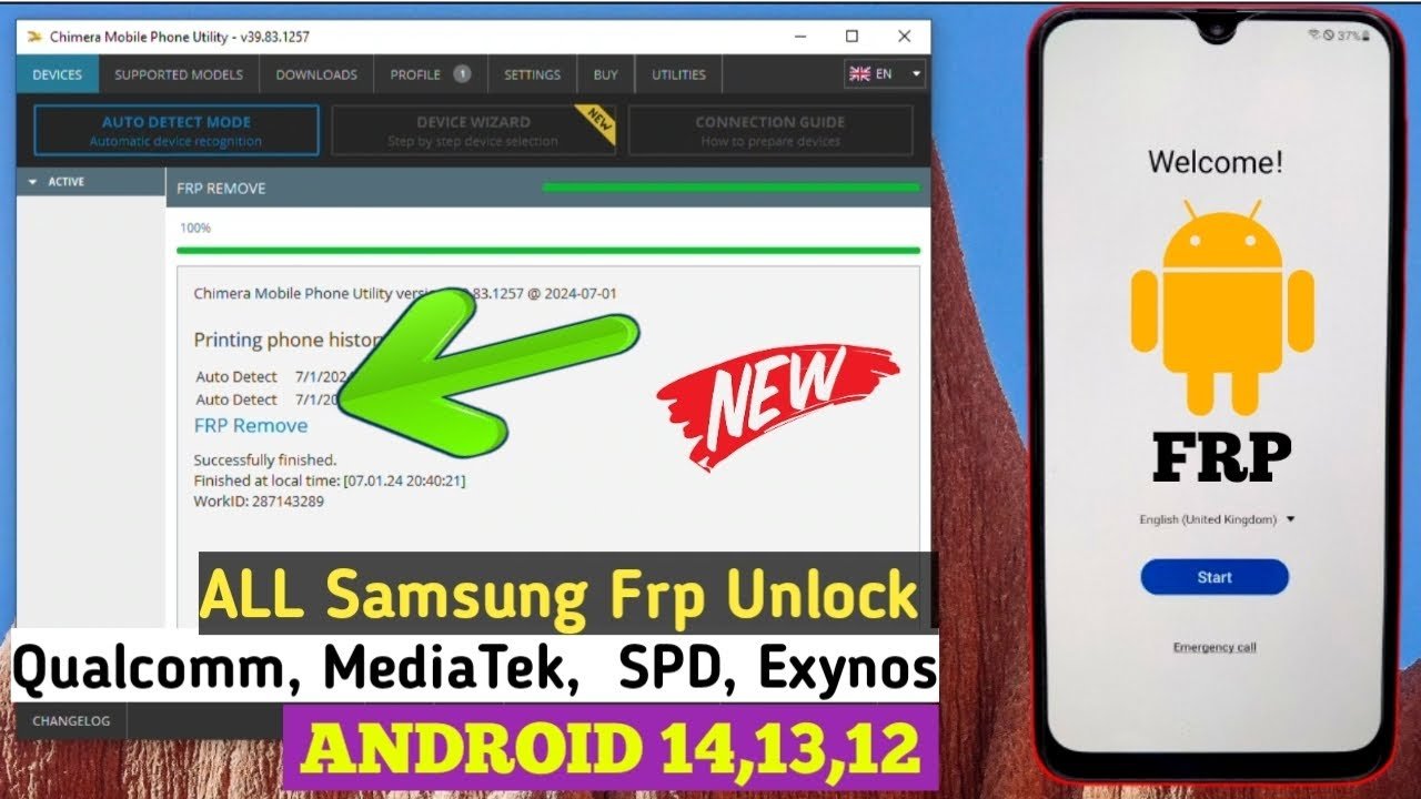 Samsung EUB Mode FRP💥 Exynos👈 CPU All Model Support  Best Price💥